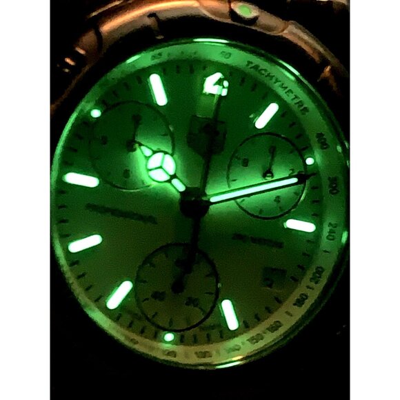 Tag Heuer Men's Watch CH1150-0 Swiss Quartz Chronograph 18k Yellow Gold Steel - Picture 8 of 16